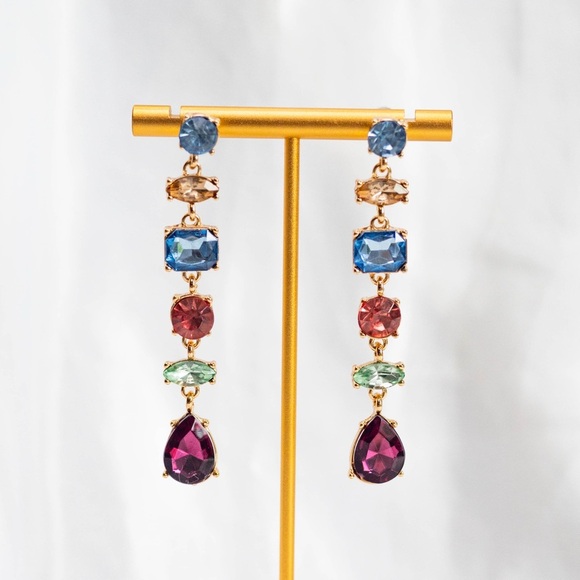 ✨Zara Halina Multicolor Crystal Drop Earrings - Picture 6 of 6